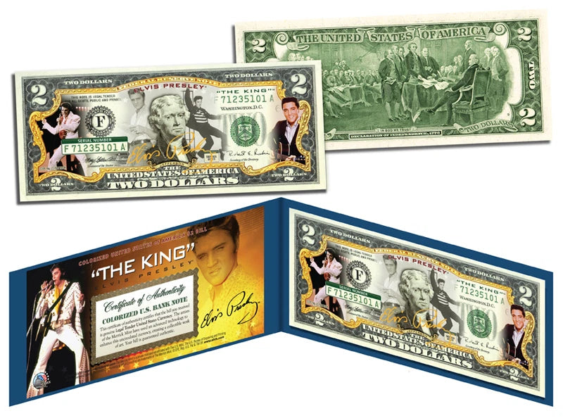 ELVIS PRESLEY *The King* Legal Tender U.S. $2 Bill *OFFICIALLY LICENSED*