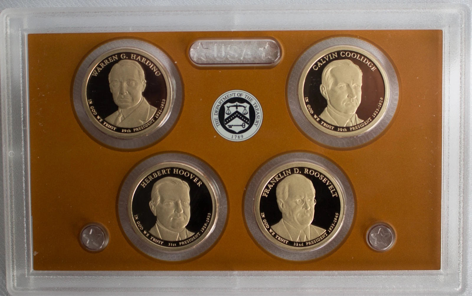 2014 Presidential $1 Coin Proof US Mint 4 Golden Dollars COINS ONLY Presidents-4