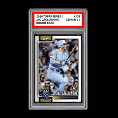 Graded 10 Jac Caglianone #138 Rookie Card RC 2026 Topps Series 1 Royals-1