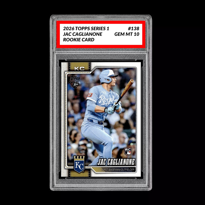 Graded 10 Jac Caglianone #138 Rookie Card RC 2026 Topps Series 1 Royals-1