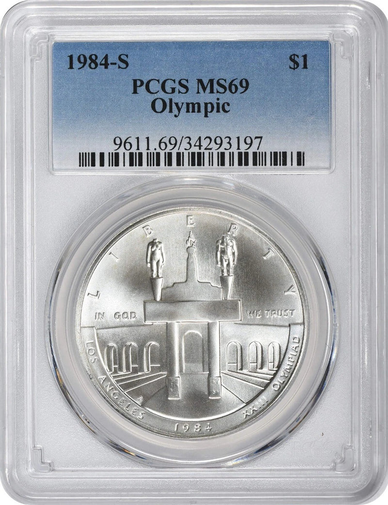 1984-S Olympic Silver Commemorative Dollar MS69 PCGS Mint State 69-1
