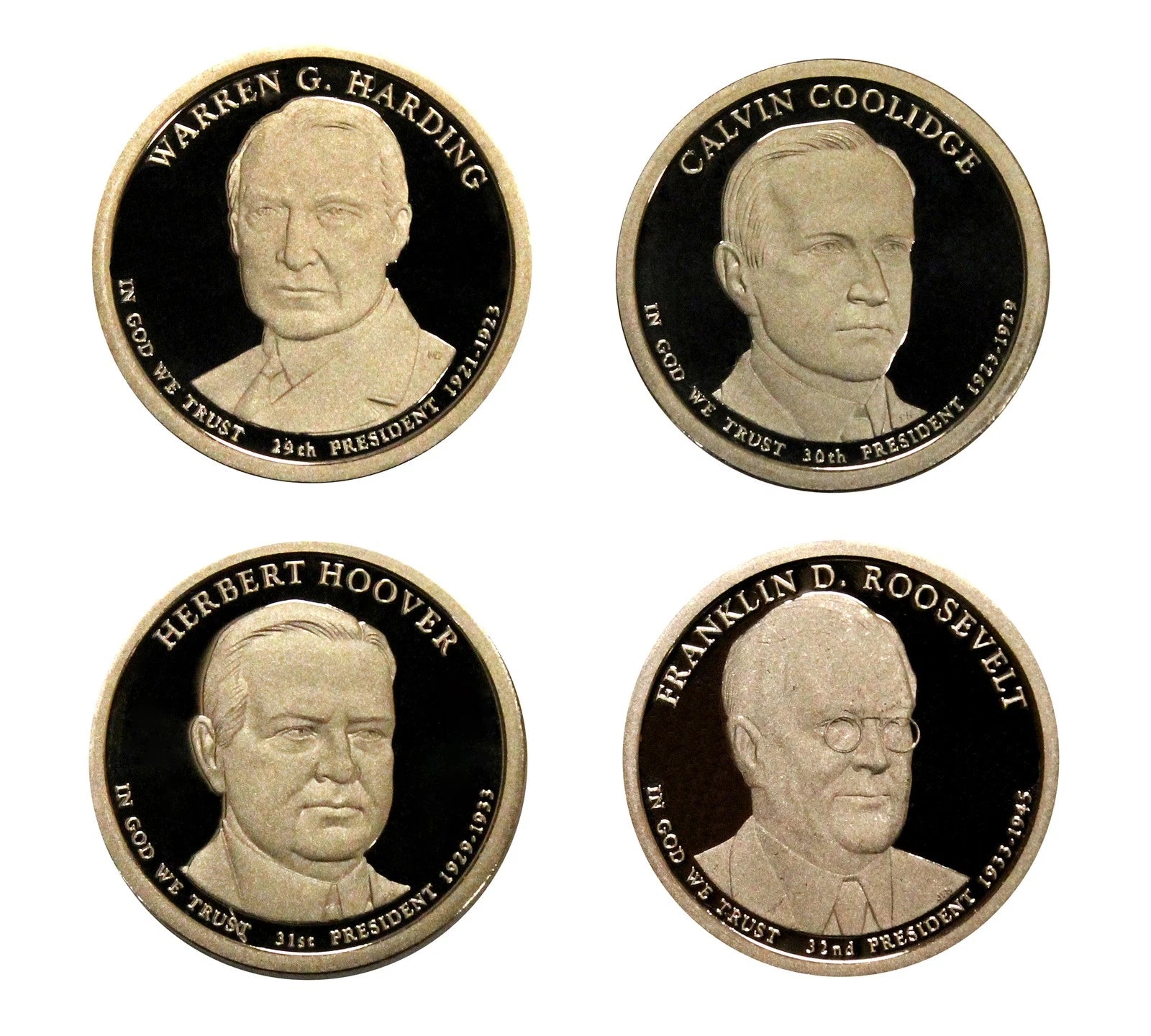2014 -S Proof Presidential dollars - $1 Coin complete set of 4, Coins Only-2