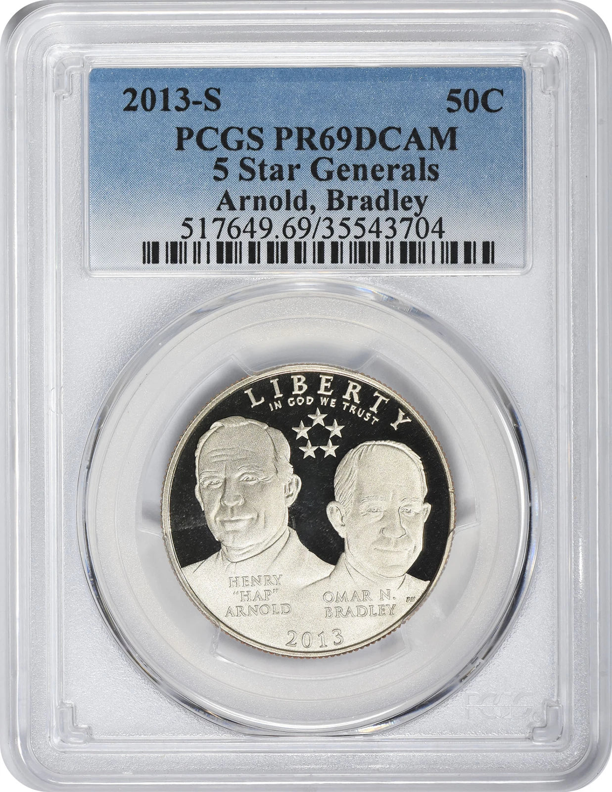 2013-S 5-Star General Commemorative Half PR69DC PCGS Proof 69 DC FS-1