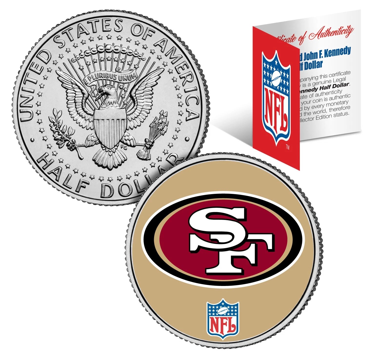 SAN FRANCISCO 49'ers NFL JFK Kennedy Half Dollar US Coin *Officially Licensed*