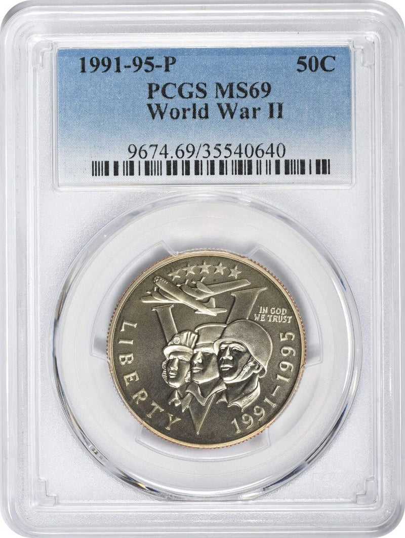 1991-95-P World War II Commemorative Half Dollar MS69 PCGS-1