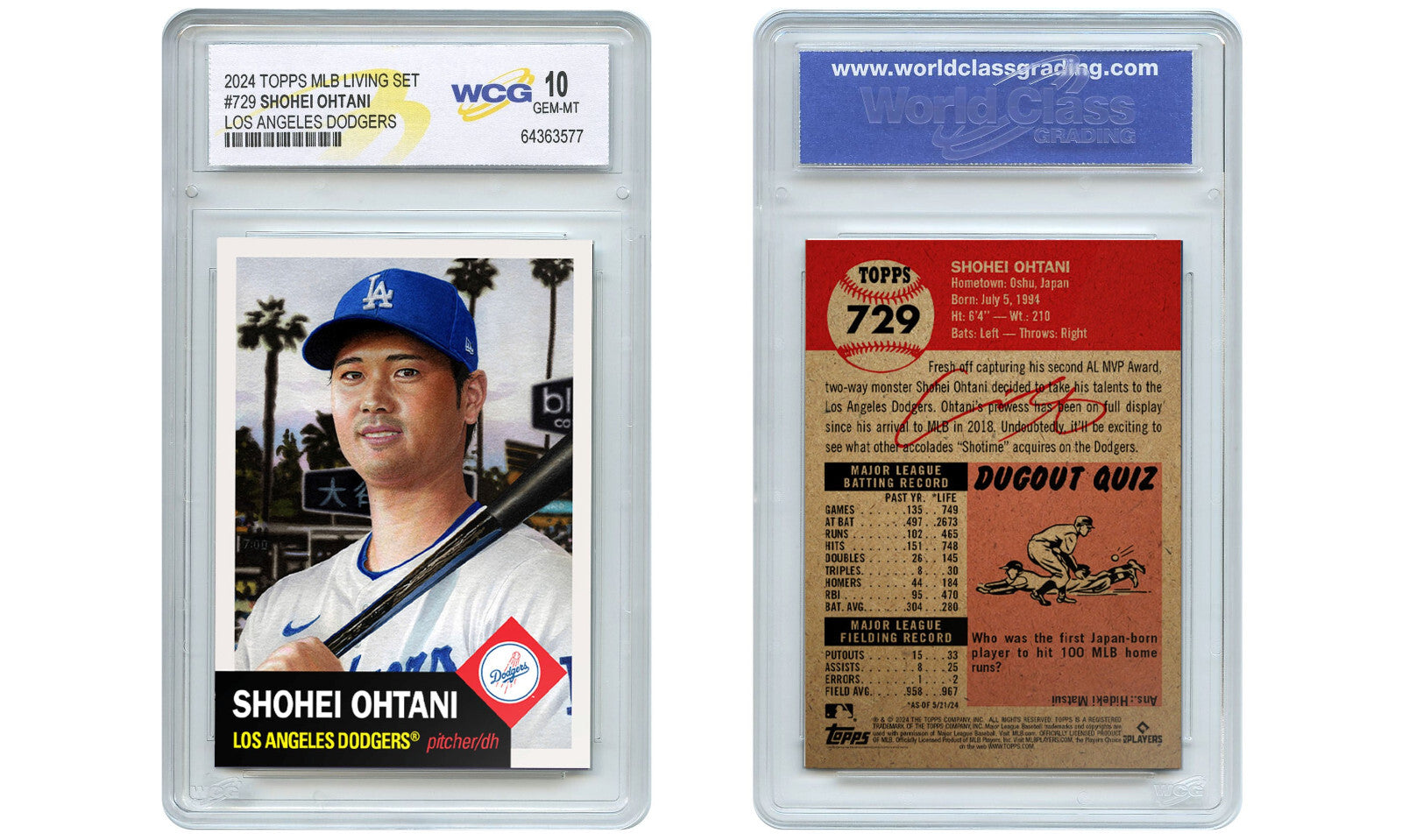 2024 Topps MLB Living Set SHOHEI OHTANI Los Angeles Dodgers Card 729 GEM MINT 10-2