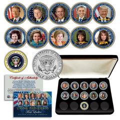 LIVING PRESIDENTS and FIRST LADIES JFK Half Dollar 11-Coin Set with Box and COA-1
