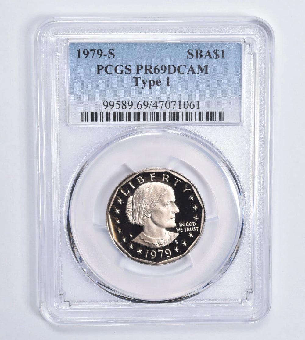 PR69 DCAM 1979-S Type 1 Susan B Anthony Dollar PCGS Blue Lbl