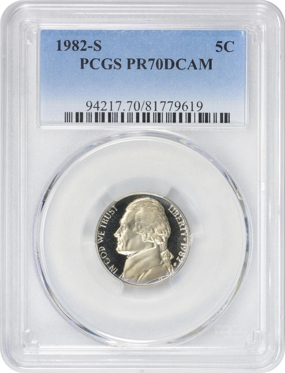 1982-S Jefferson Nickel PR70DCAM PCGS-1