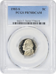 1982-S Jefferson Nickel PR70DCAM PCGS-1