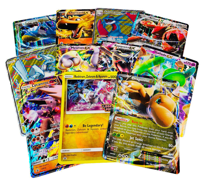 5 Oversized Jumbo Pokémon Cards in Top Loaders – EX GX V VMAX Legendary Full Art – Collector’s Display Trading Cards Rare Promo Lot-1