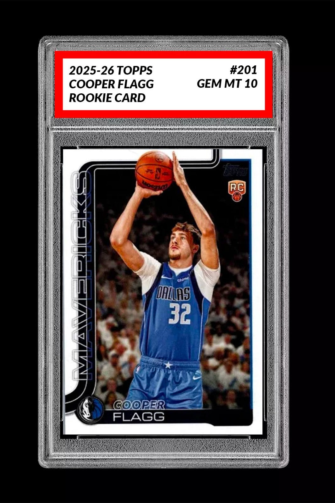 Graded 10 COOPER FLAGG ROOKIE RC 2025-26 TOPPS #201 Basketball
