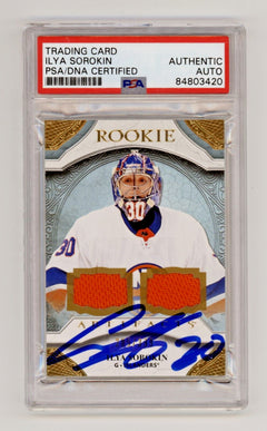 Ilya Sorokin 2020-21 Upper Deck Artifacts Rookie Jersey RC /399 Signed PSA Auto-1