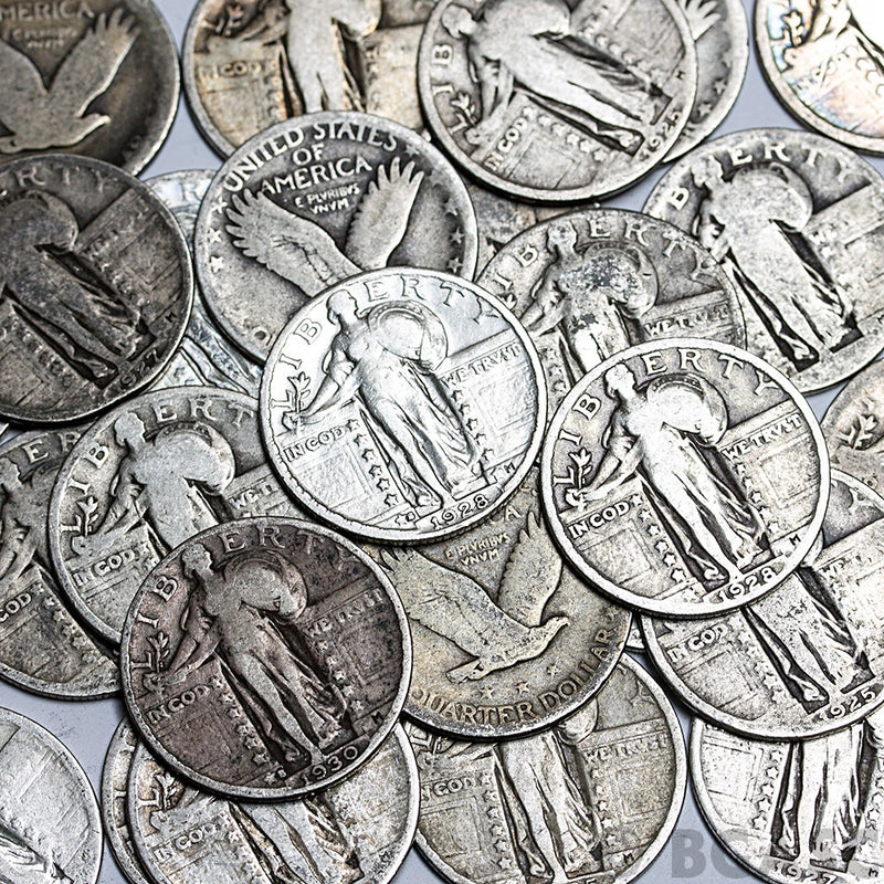 Lote de monedas de plata al 90 % de Standing Liberty Quarters, en circulación. ¡Elige cuántas!-3
