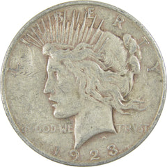 1923 D Peace Dollar F Fine Silver $1 Coin-1