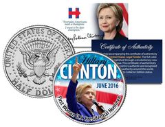 HILLARY CLINTON First Woman U.S. Presidential Nominee 2016 JFK Half Dollar Coin-2