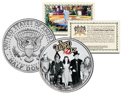 WIZARD OF OZ Cast with Wizard JFK Kennedy Half Dollar US Coin *Licensed*-1