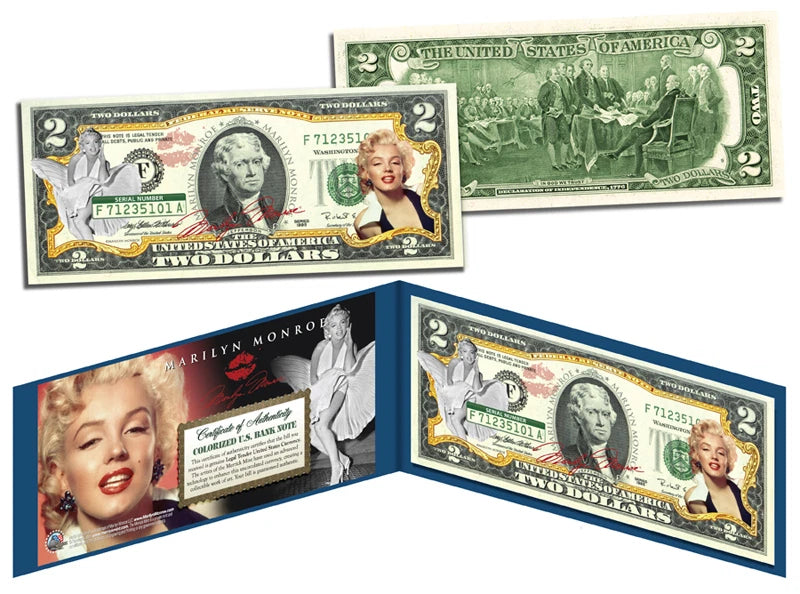 MARILYN MONROE Legal Tender U.S. $2 Bill *OFFICIALLY LICENSED* *MUST SEE*