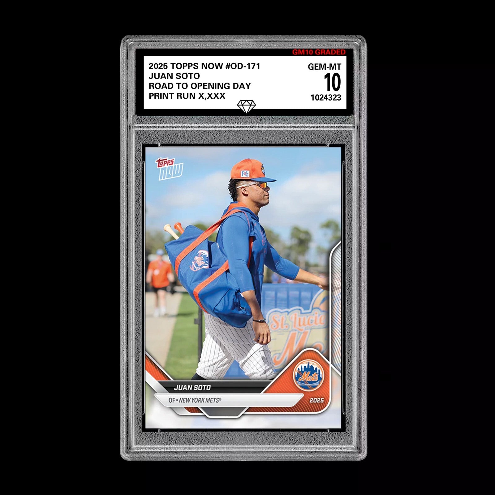 Graded 10 Juan Soto 2025 Topps Now Road to Opening Day #OD-171 NY METS-1