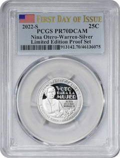 2022-S Nina Otero-Warren Washington Silver Quarter Limited PR70DCAM FDOI PCGS-1