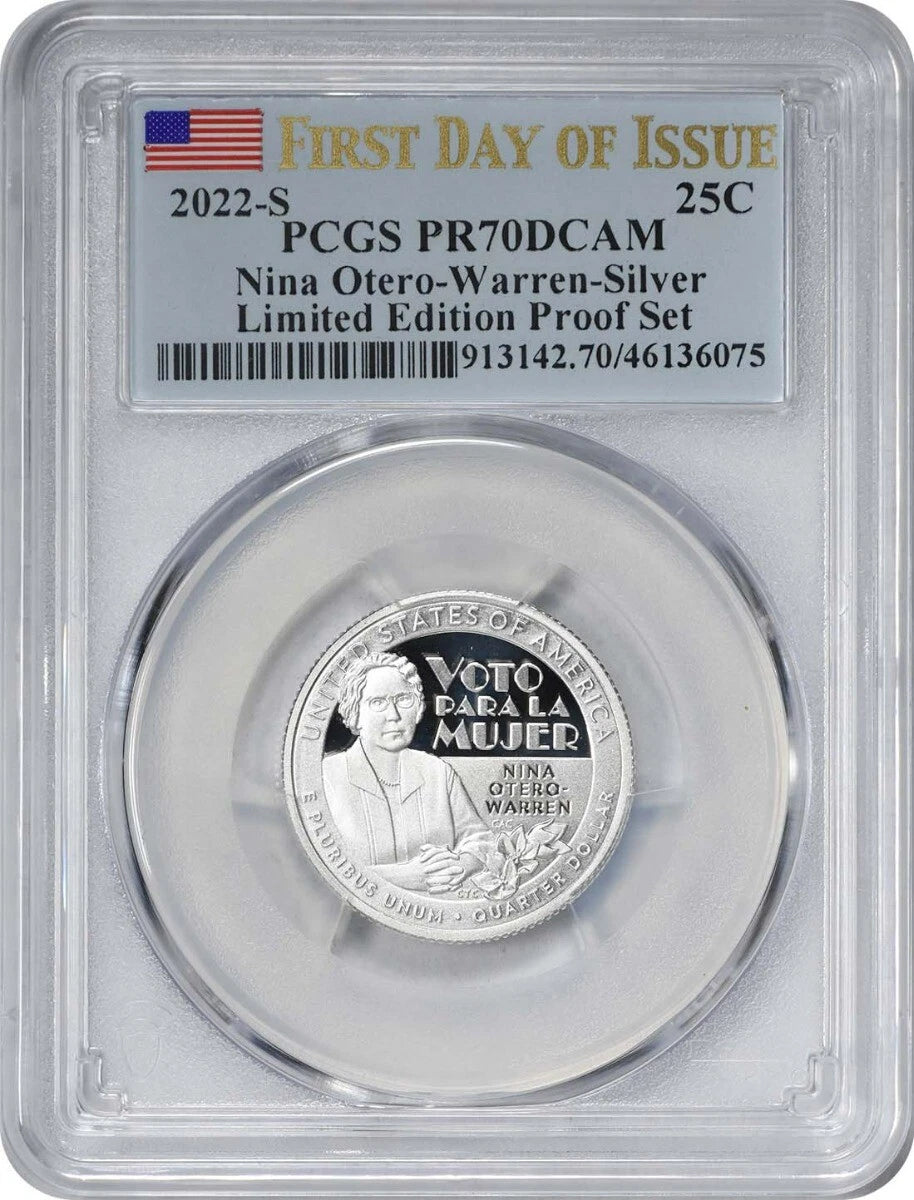 2022-S Nina Otero-Warren Washington Silver Quarter Limited PR70DCAM FDOI PCGS