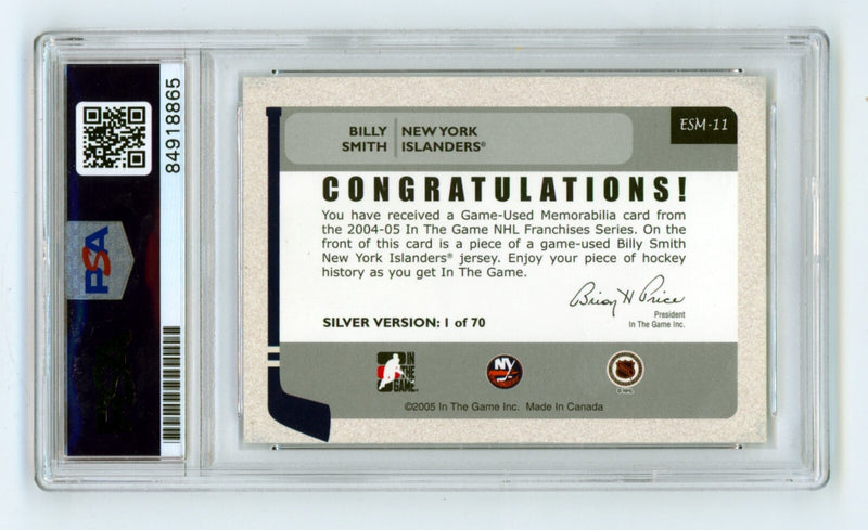 Billy Smith 2005-06 In the Game #ESM-11 Silver Jersey Auto PSA Authentic Auto-2