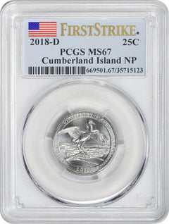 Primer impacto de la moneda MS67 del Parque Nacional ATB de la Isla Cumberland 2018-D-1