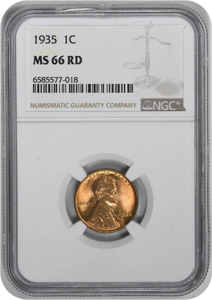 1935 Lincoln Cent MS66RD NGC-1