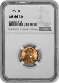 1935 Lincoln Cent MS66RD NGC-1