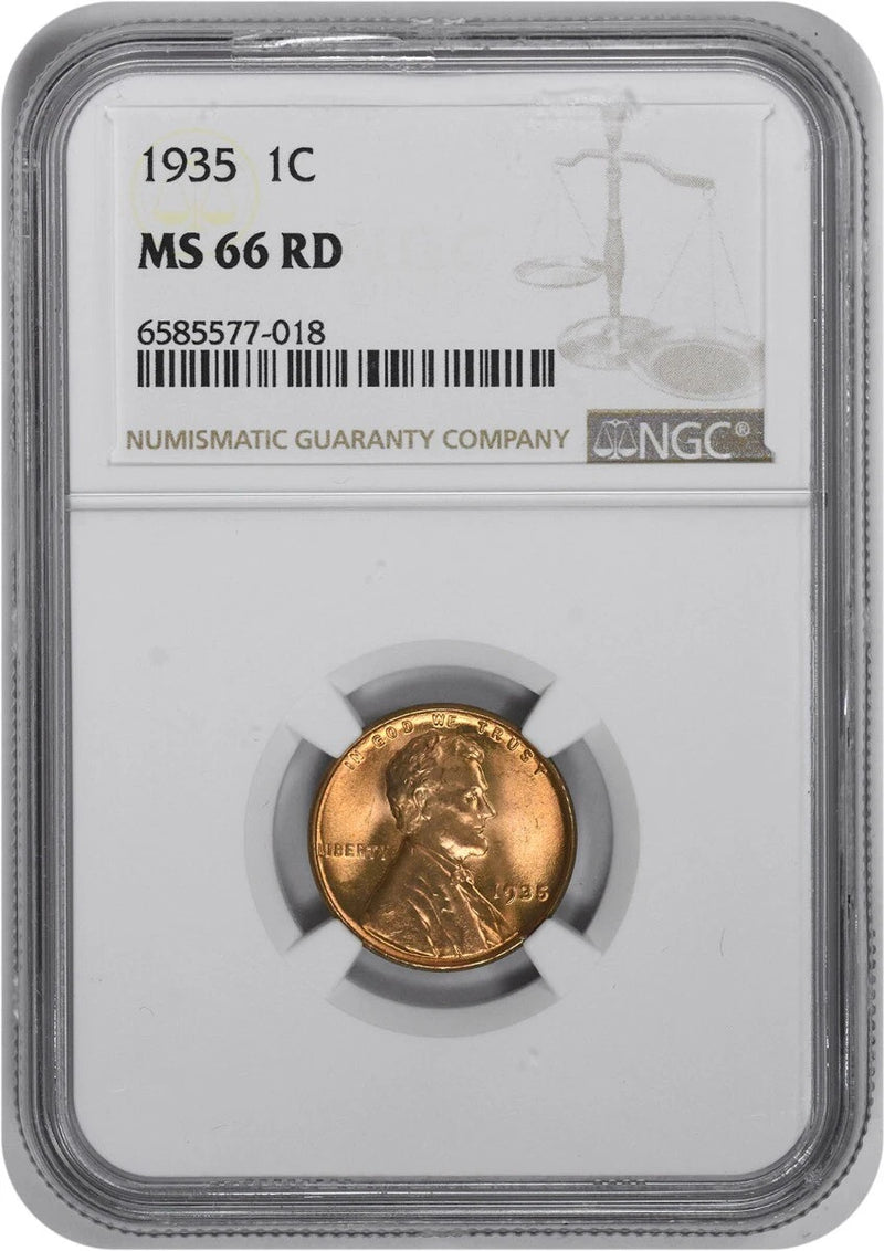 1935 Lincoln Cent MS66RD NGC-1