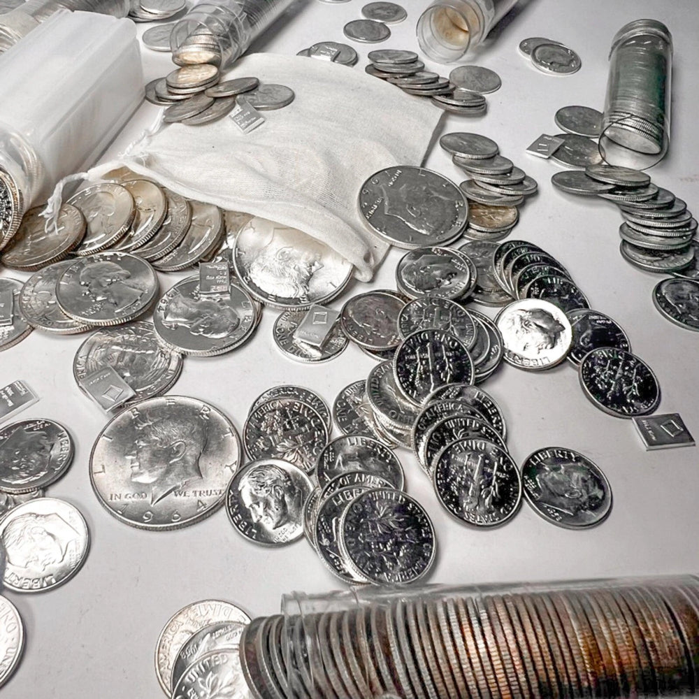 Lote mixto de medio dólar de plata sin circular | Monedas antiguas estadounidenses. Liquidación.-7