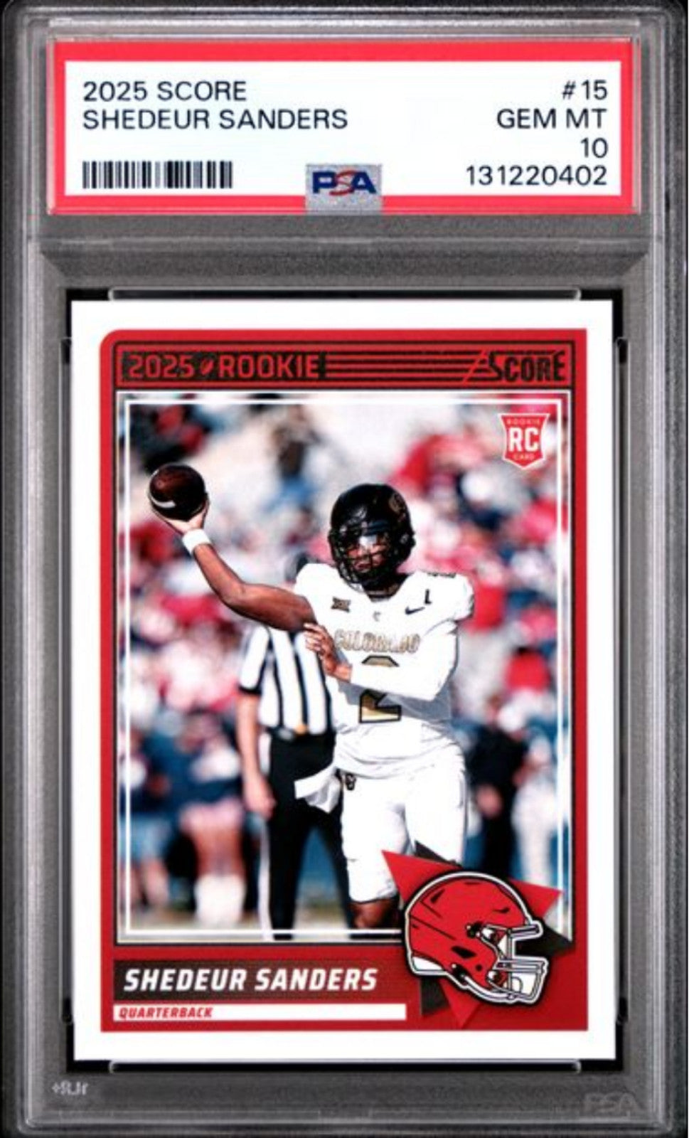 Graded 2025 Panini Score Shedeur Sanders #15 Rookie RC Football Card PSA 10 Mint-1