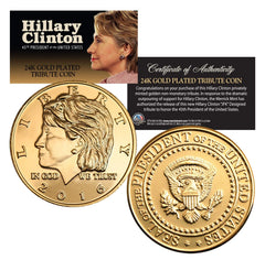 HILLARY CLINTON for President 2016 Coin 24KT Gold Plated Campaign Vote Democrat-1