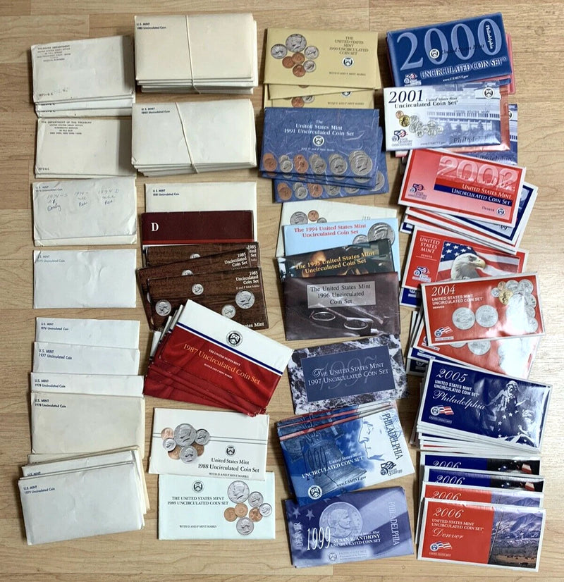 US Mint Sets ✯ Clad Silver ✯ Coins ✯ Lot 15 Years+ Estate Uncirculated BU 1969--1