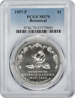 1997-P Botanical Commemorative Silver Dollar MS70 PCGS-1