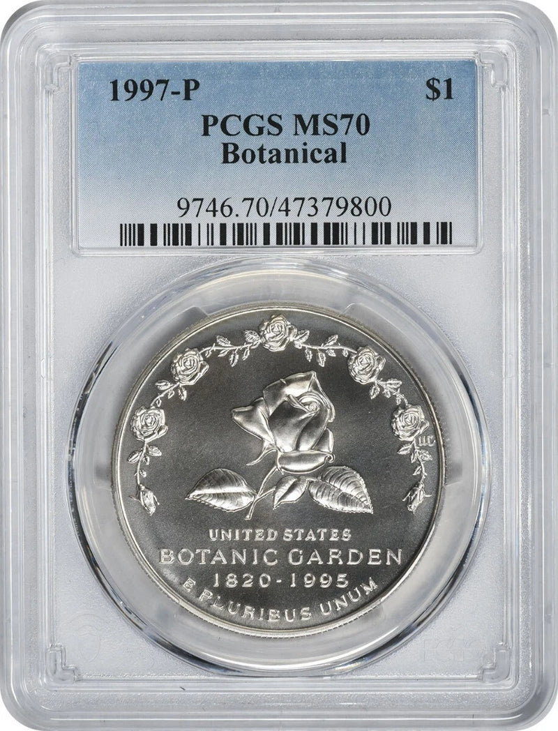 1997-P Botanical Commemorative Silver Dollar MS70 PCGS-1