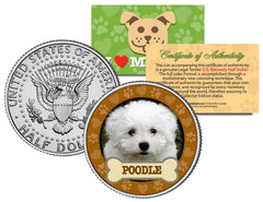 POODLE Dog JFK Kennedy Half Dollar US Colorized Coin-1