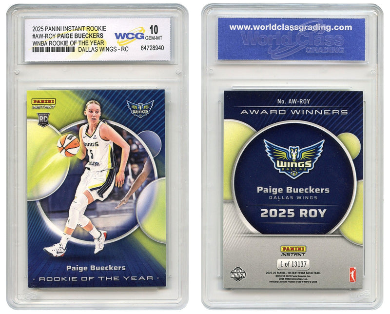 2025 Panini PAIGE BUECKERS WNBA ROOKIE OF THE YEAR Card RC #AW-ROY - GEM MINT 10-2
