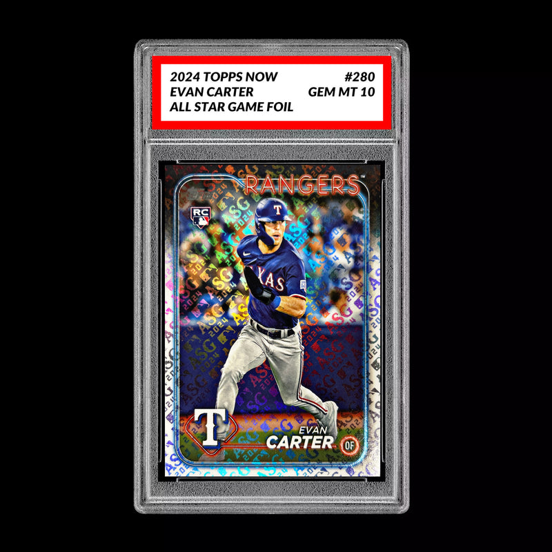 Graded 10 Evan Carter 2024 Topps #280 RC Rookie Card All Star Game Foil-1