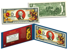 Zodíaco chino * AÑO DEL DRAGÓN * Billete de 2 dólares coloreado Dinero de la suerte de EE. UU. Nuevo Lunar-1
