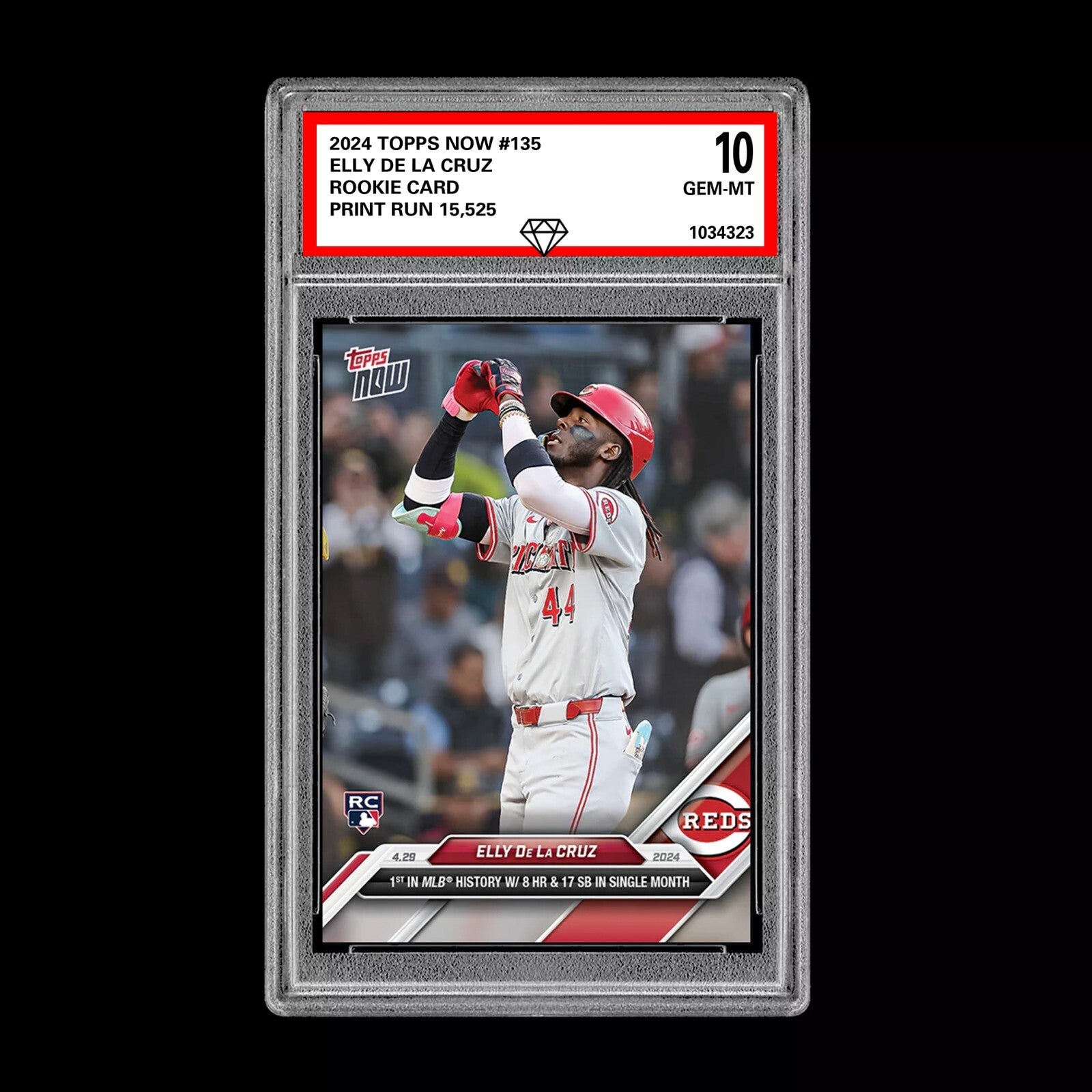 Graded 10 Elly De La Cruz #135 2024 Topps Now RC Rookie Card MLB HISTORY