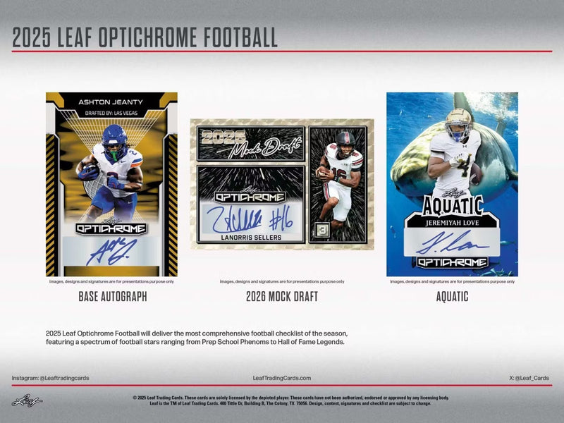 2025 Leaf Optichrome Football Factory Sealed Jumbo Box 12 Auto Autograph Per Box-4