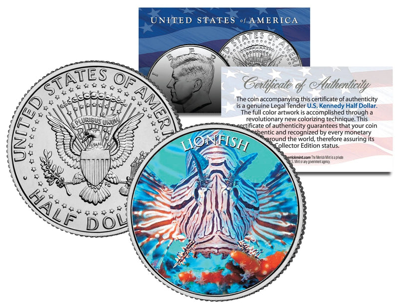 LIONFISH * Fish Series * JFK Kennedy Half Dollar U.S. Colorized Coin-1