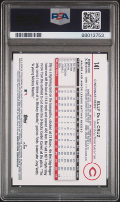 PSA 9 Elly De La Cruz RC Rookie #141 2024 Topps Series 1 Baseball Card-2