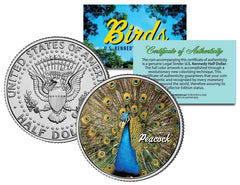 PEACOCK BIRD JFK Kennedy Half Dollar US Colorized Coin-1