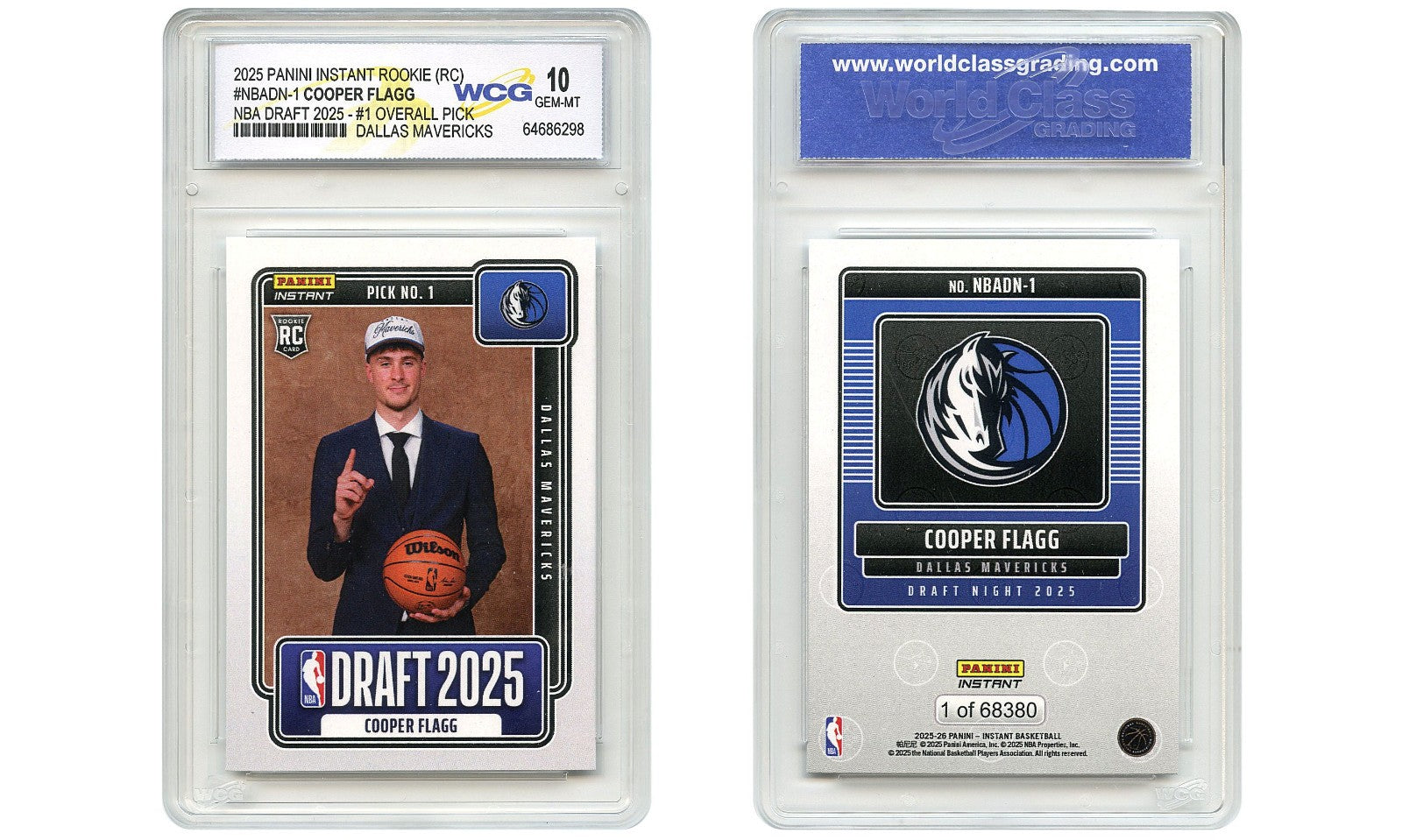 2025 Panini COOPER FLAGG #NBADN-1 NBA #1 Draft Pick Rookie Card RC - GEM MINT 10-4