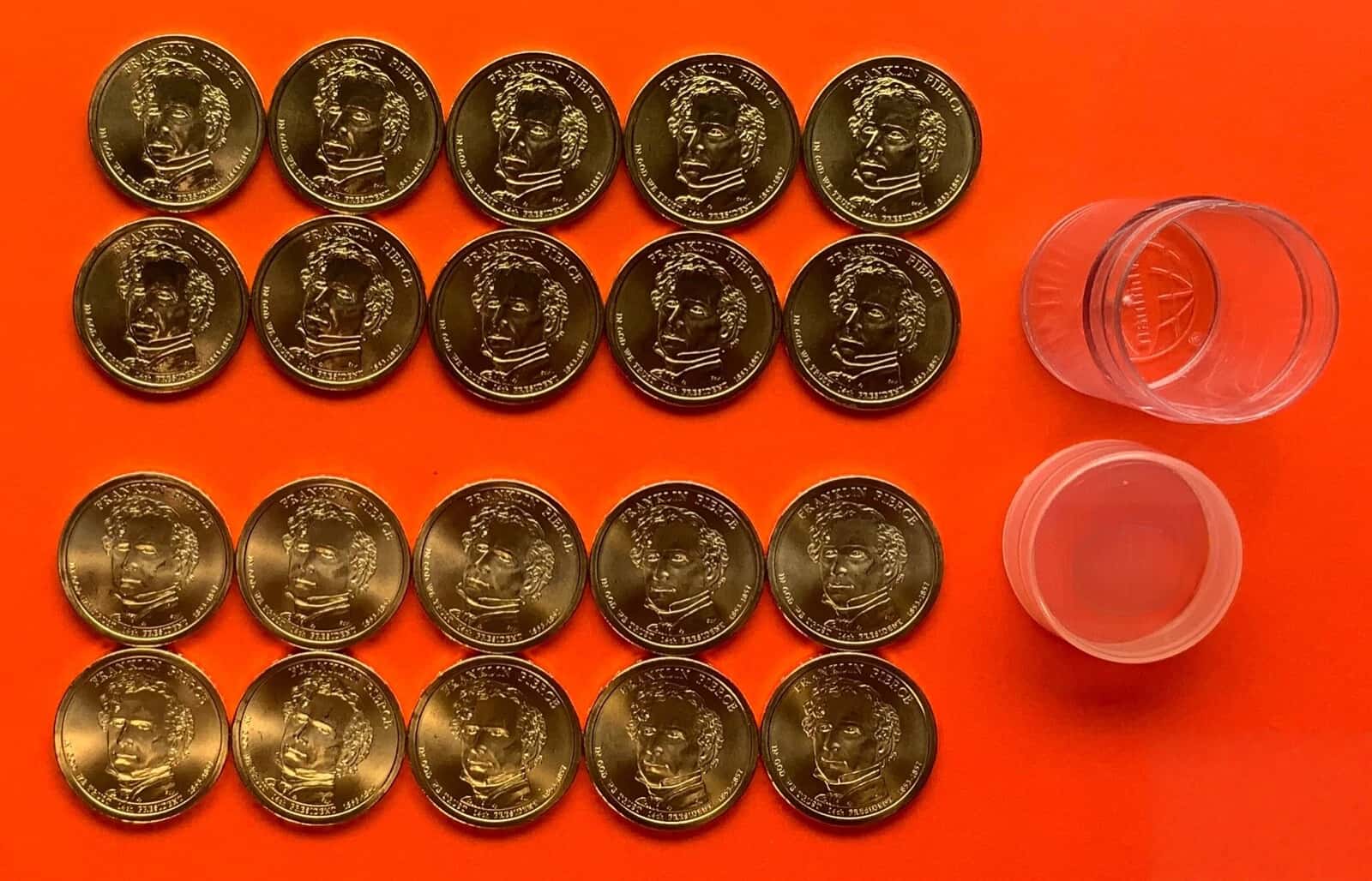 2010 Pierce Presidential Dollar 20 Coin P&D Satin Roll from Mint Sets (10P/10D)-2