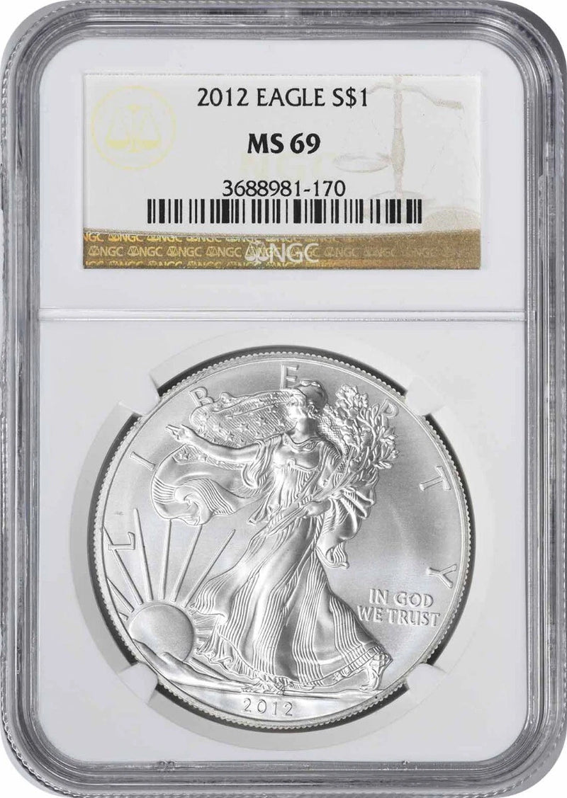 2012 American Silver Eagle Dollar MS69 NGC Mint State 69-1