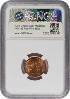 1934-P Lincoln Cent MS66RD NGC-2