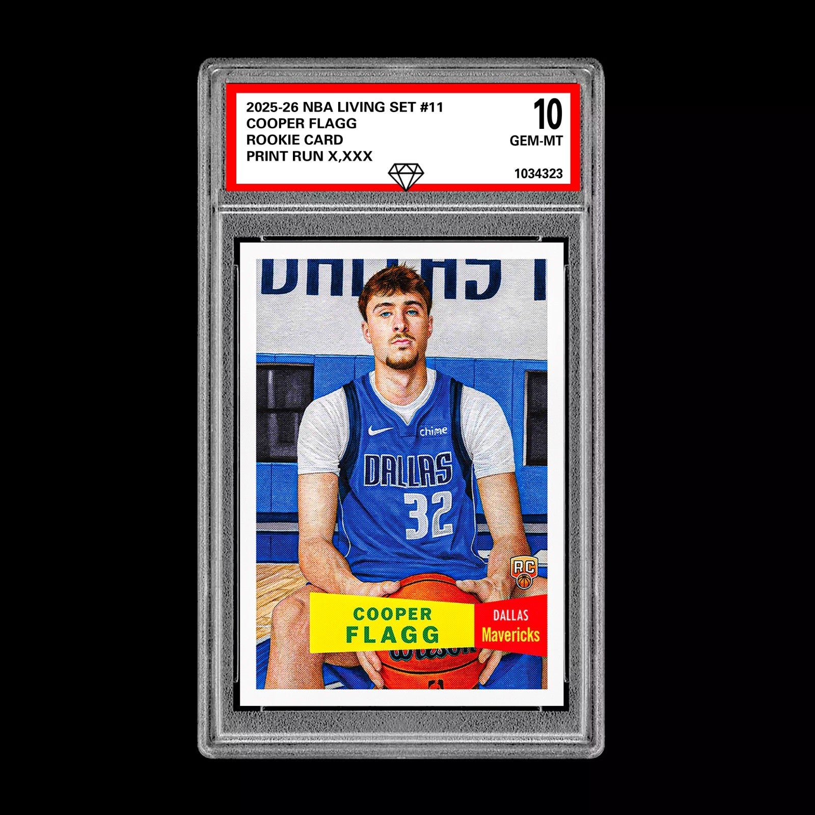 Graded 10 Cooper Flagg RC Rookie Card 2025-26 Topps Now Living Set Dallas
